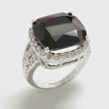 Black And Clear CZ Ring