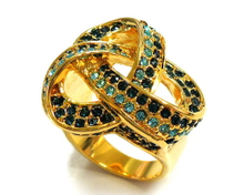 Multicolor Crystal Swirl Ring