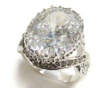 Clear CZ and Crystal Ring