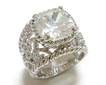Cushion CZ Ring