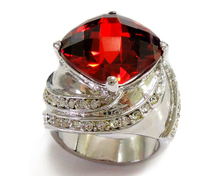 Garnet and Clear CZ ring