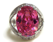 Pink and Clear CZ ring