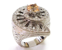 Champagne CZ and Clear Crystal Ring