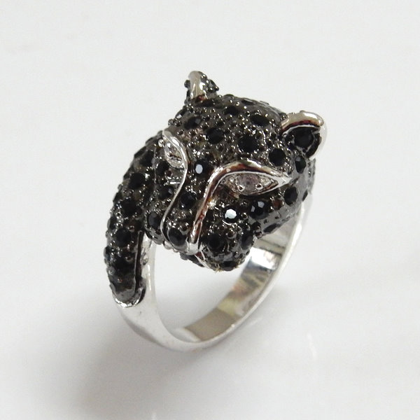 Leopard Two Tone CZ and Crystal Ring