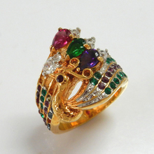 Peacock Multi Color Swarovski Crystal Ring