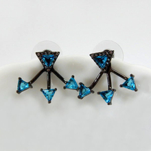 Color Triangle Shape 2 in 1 Stud Earrings