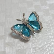 Blue Butterfly Bridal Brooch