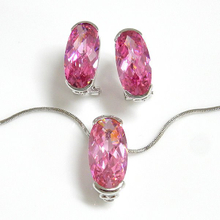 Pink Oval Fashion Jewelry Set