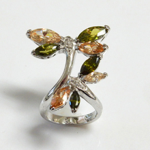 Multi Color CZ Butterfly Ring